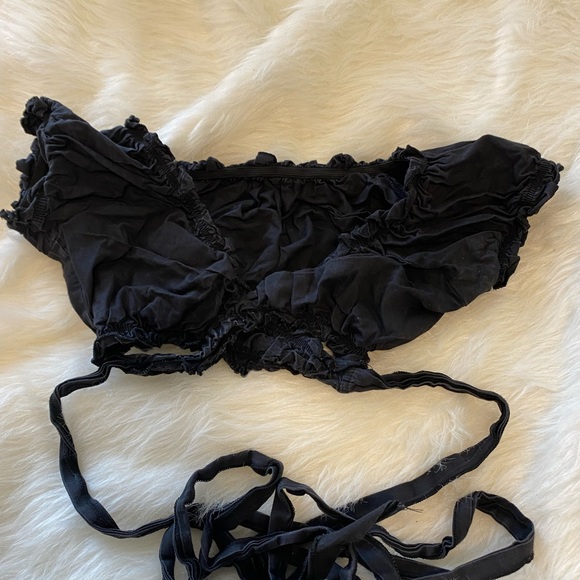 black crop wrap top - Picture 2 of 3